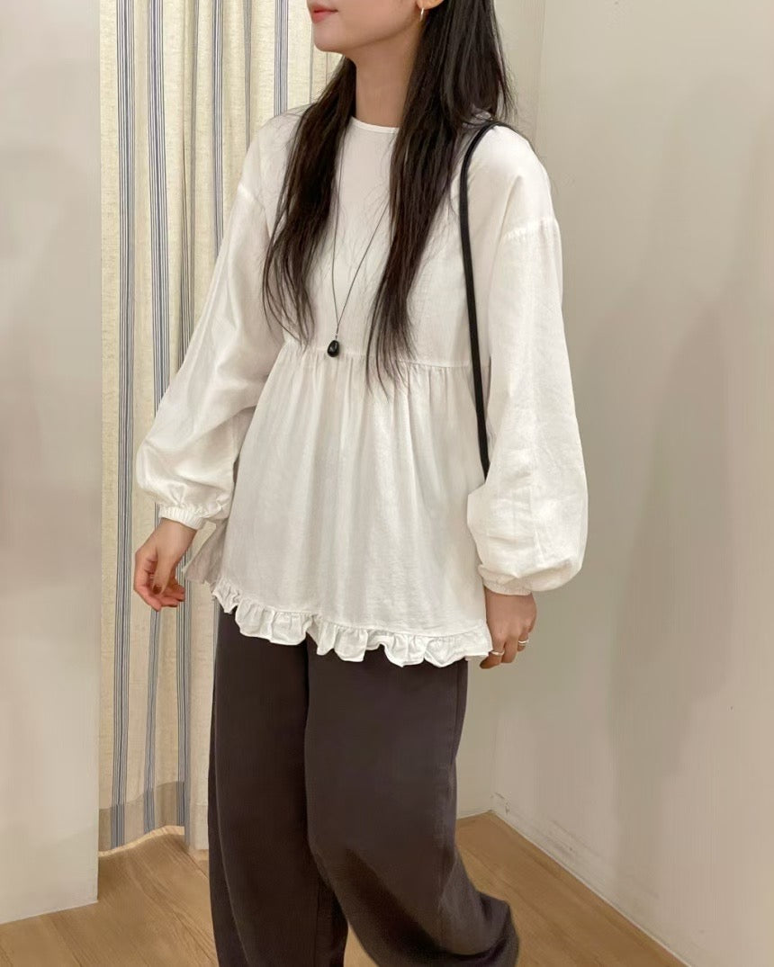 2way泡泡長袖blouse - ST569