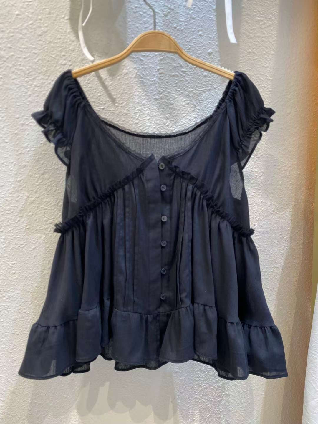 透膚ruffle氣質Blouse