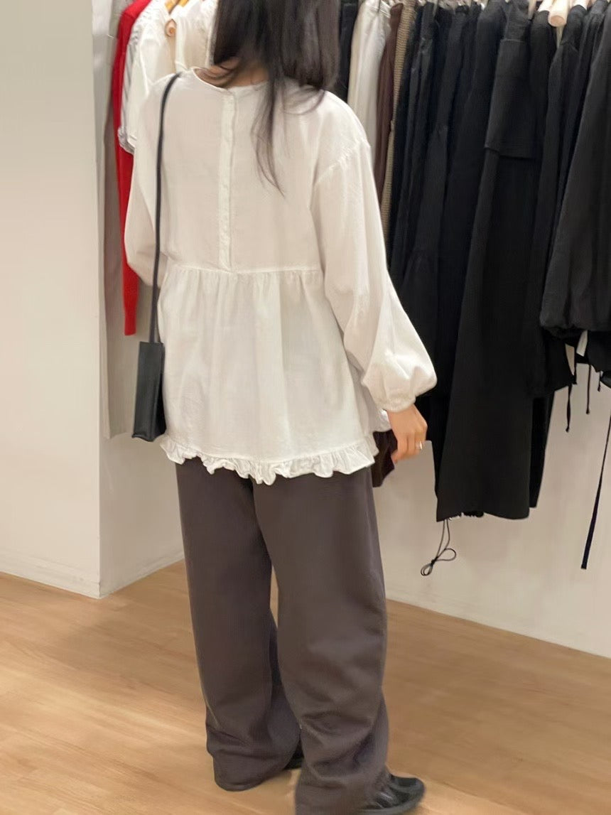 2way泡泡長袖blouse - ST569