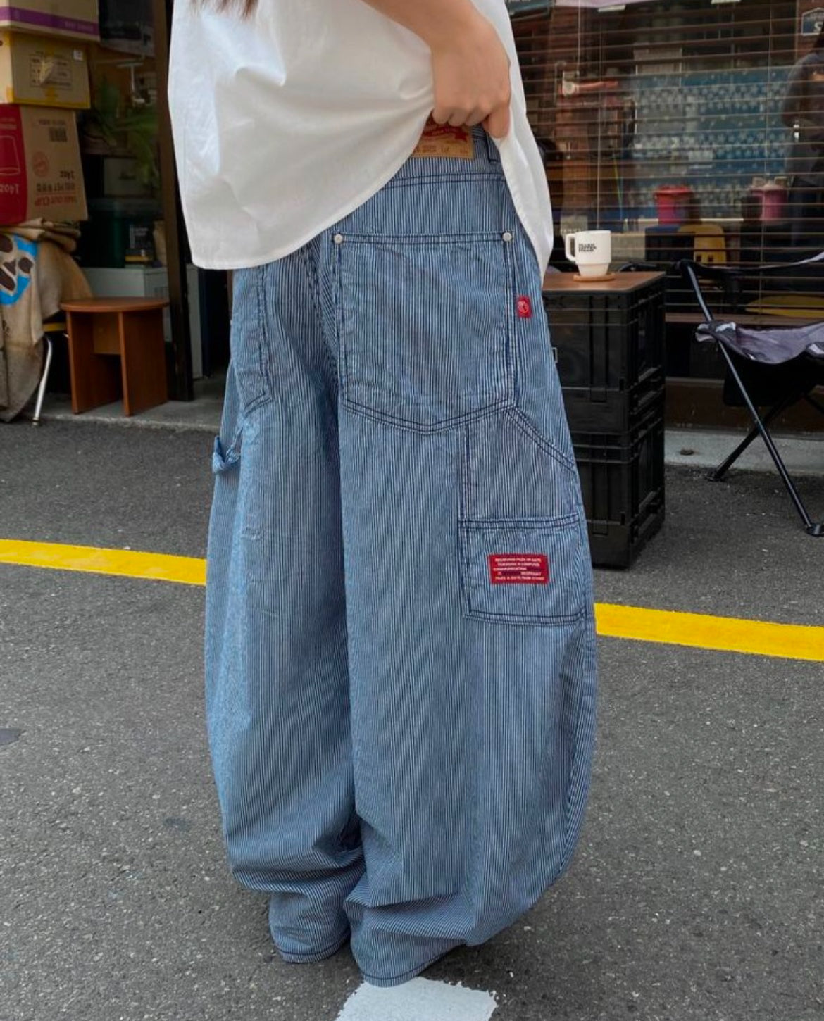 Unisex直紋Balloon Pant - PT551