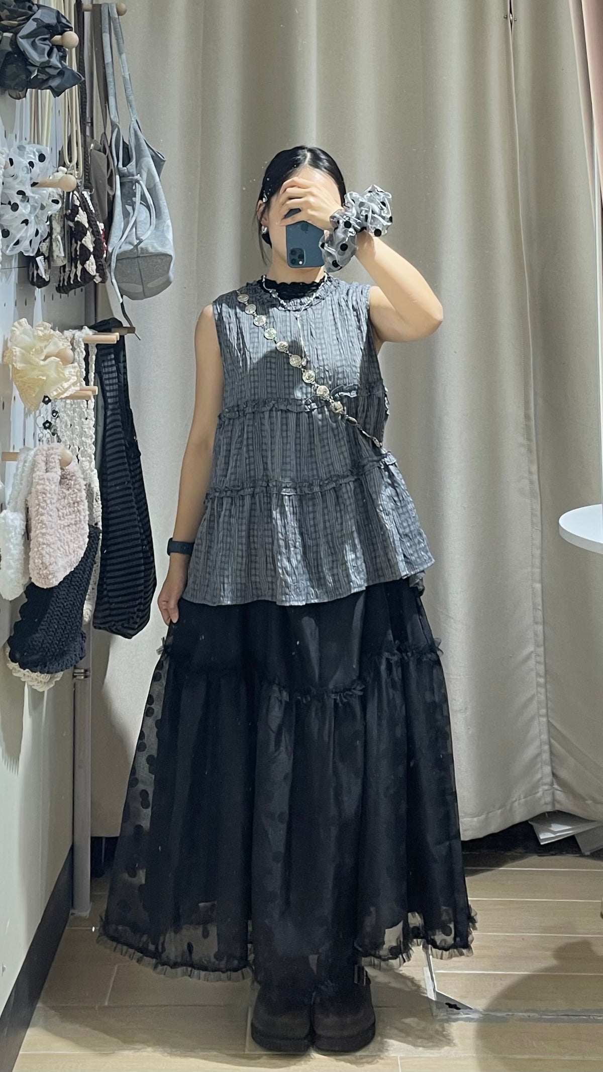 細花ruffle see through 背心
