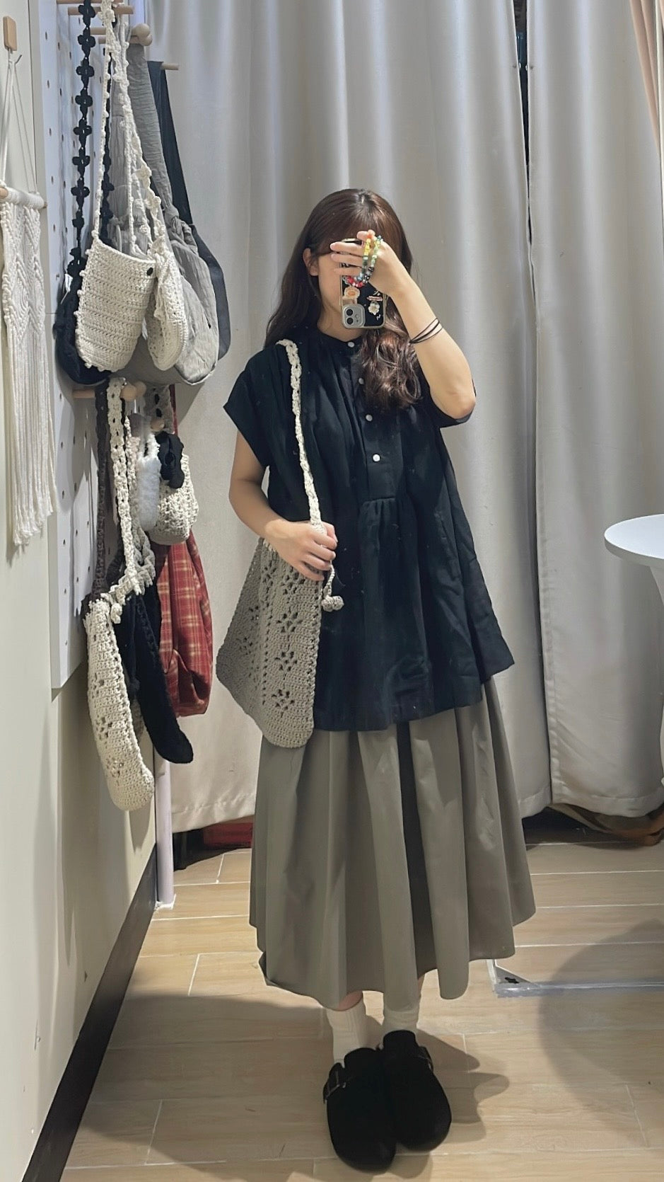 棉麻雞翼袖blouse - ST558