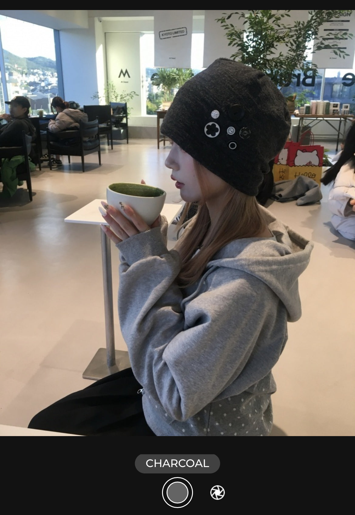 鈕扣雪花堆堆帽 - HA593