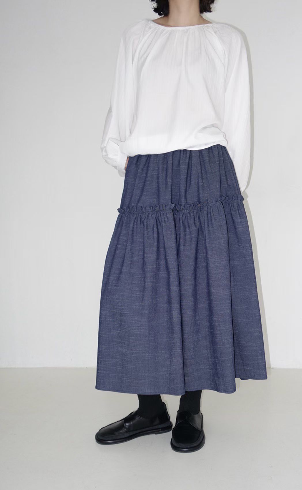 牛仔ruffle半裙 - SK612