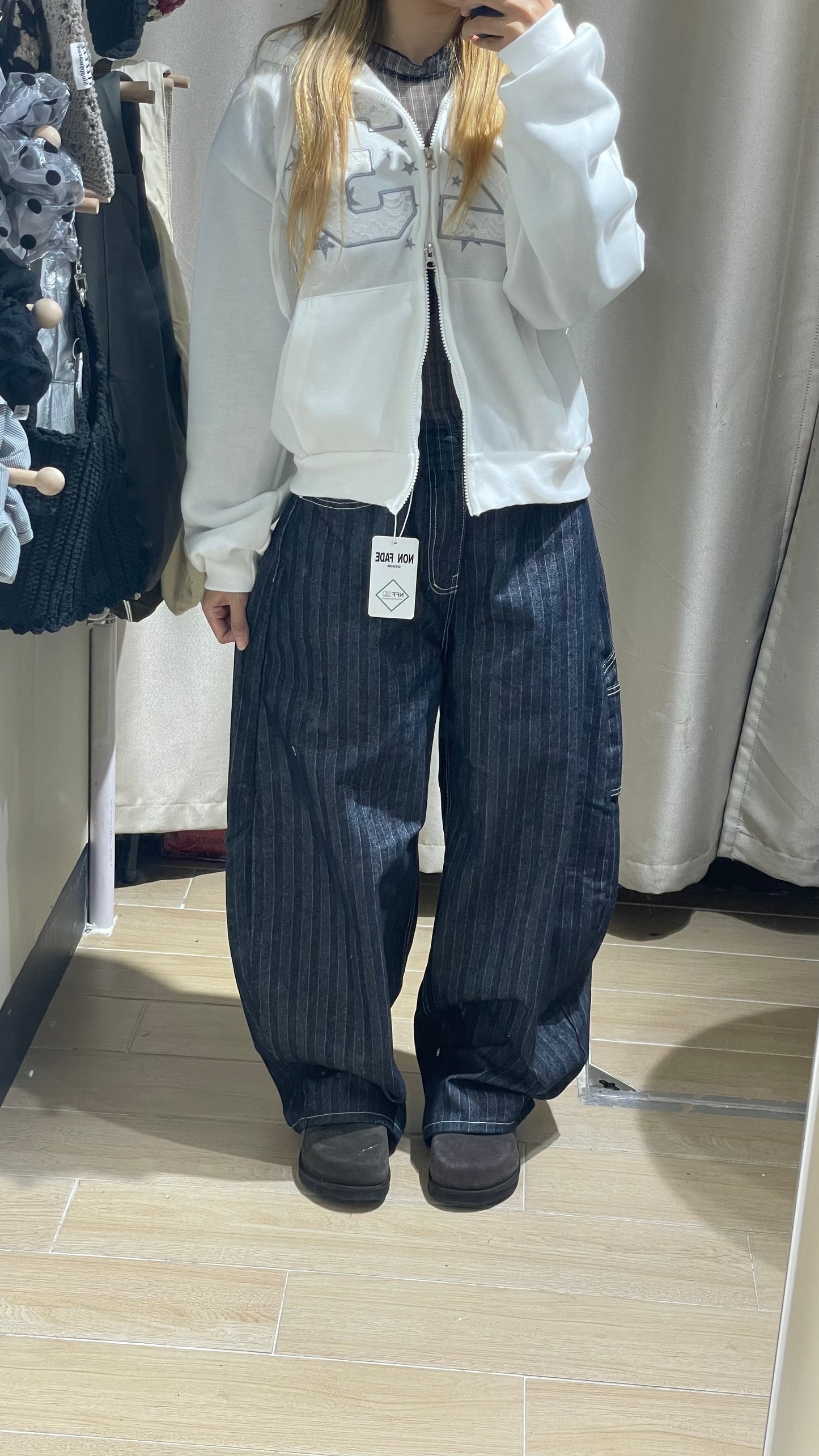 直間工裝彎刀褲子 - PT599