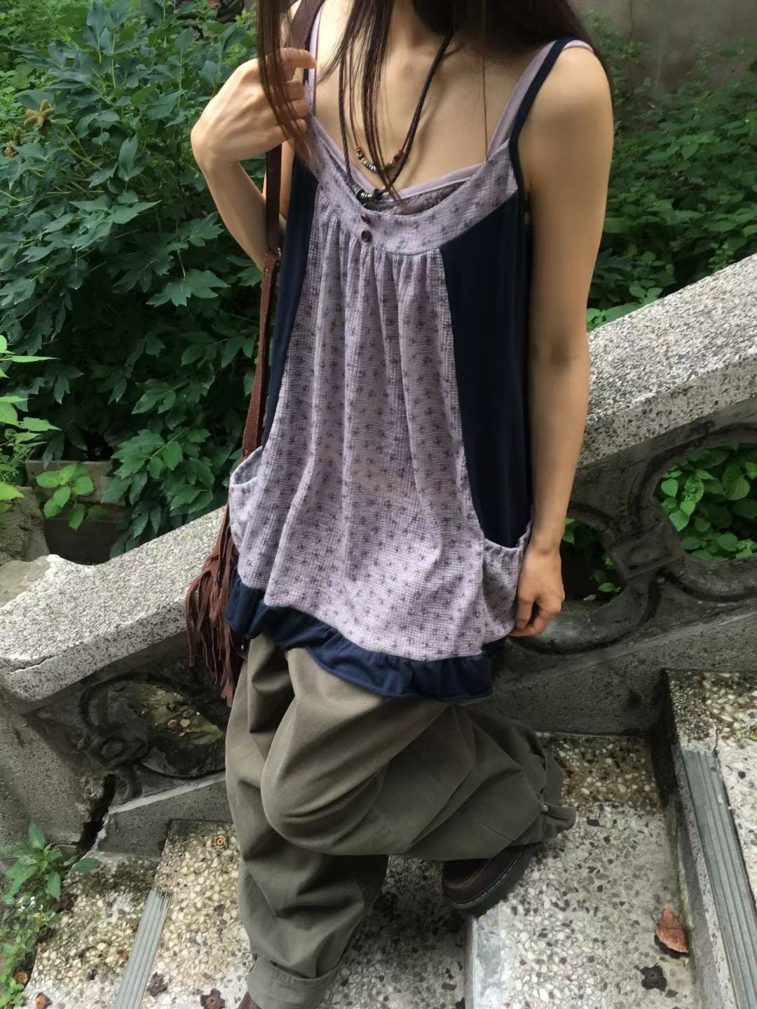 垂感碎花拼接ops - OA672