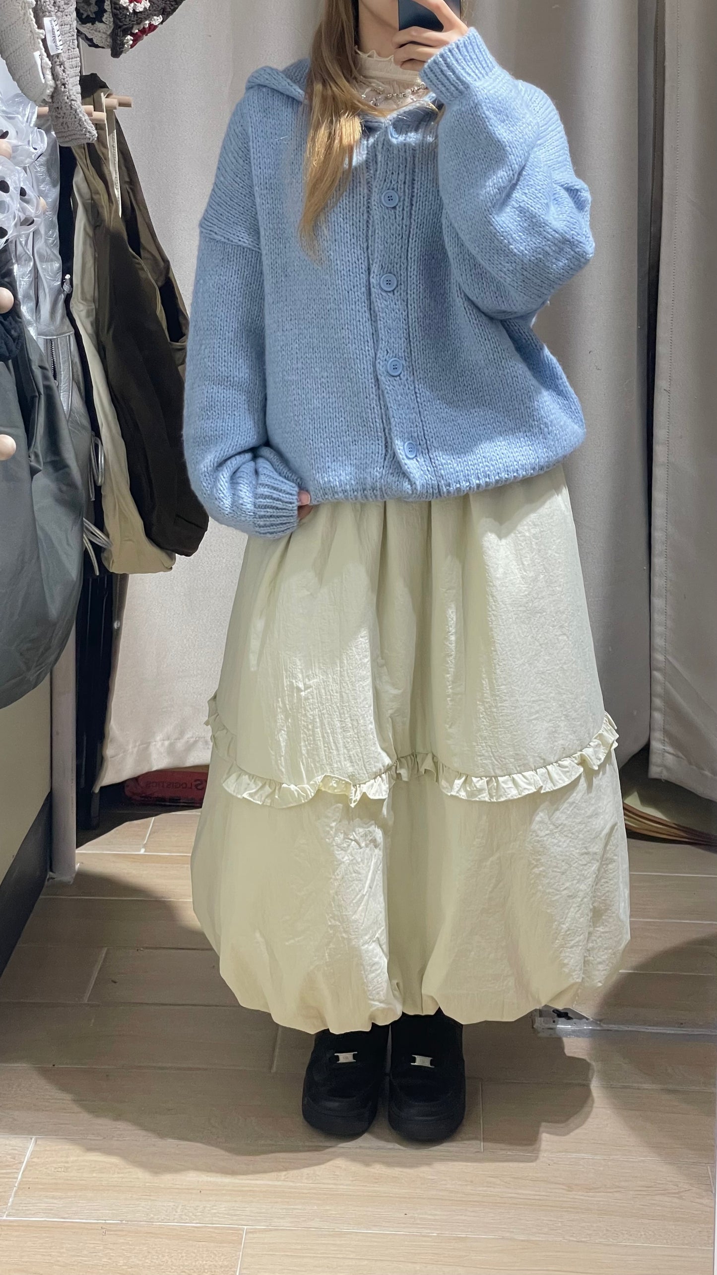 粗線針織連帽開衫 - KN593