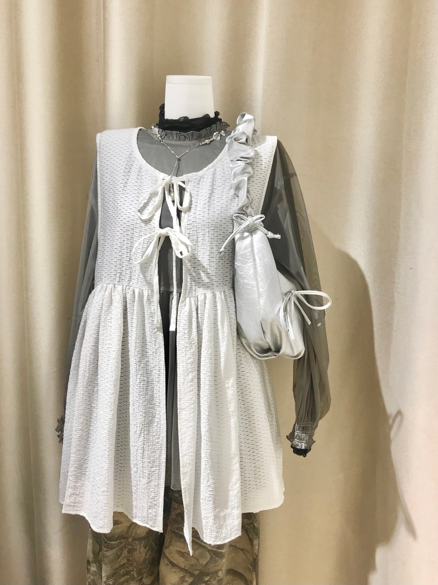 日系透膚ruffle blouse - ST584