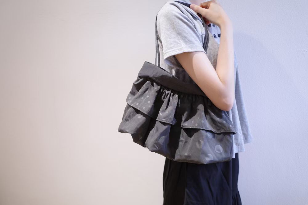 波點荷葉邊tote bag - BA662