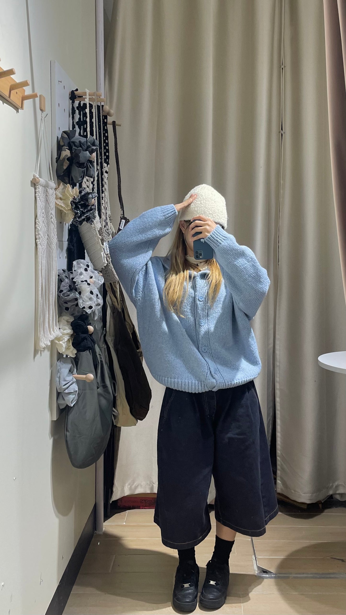 粗線針織連帽開衫 - KN593