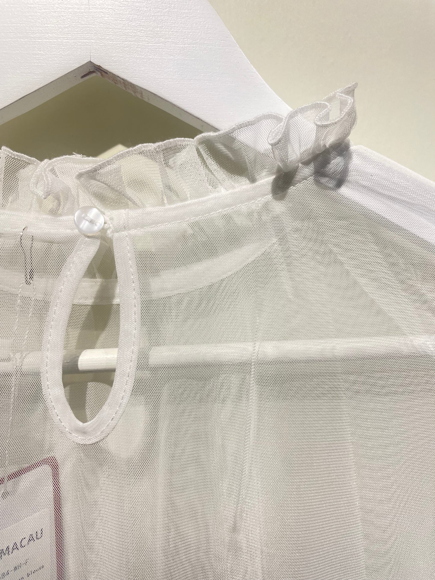 日系透膚ruffle blouse - ST584