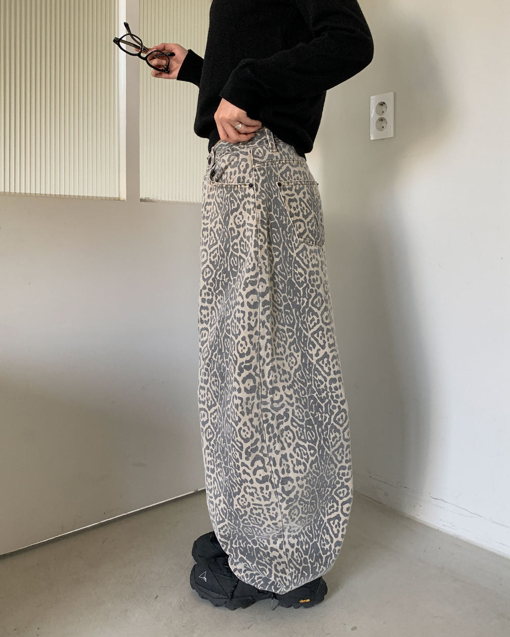 洗水豹紋balloon pant