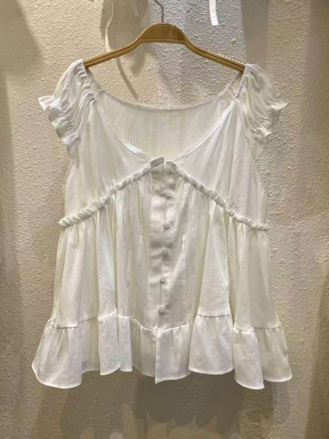 透膚ruffle氣質Blouse