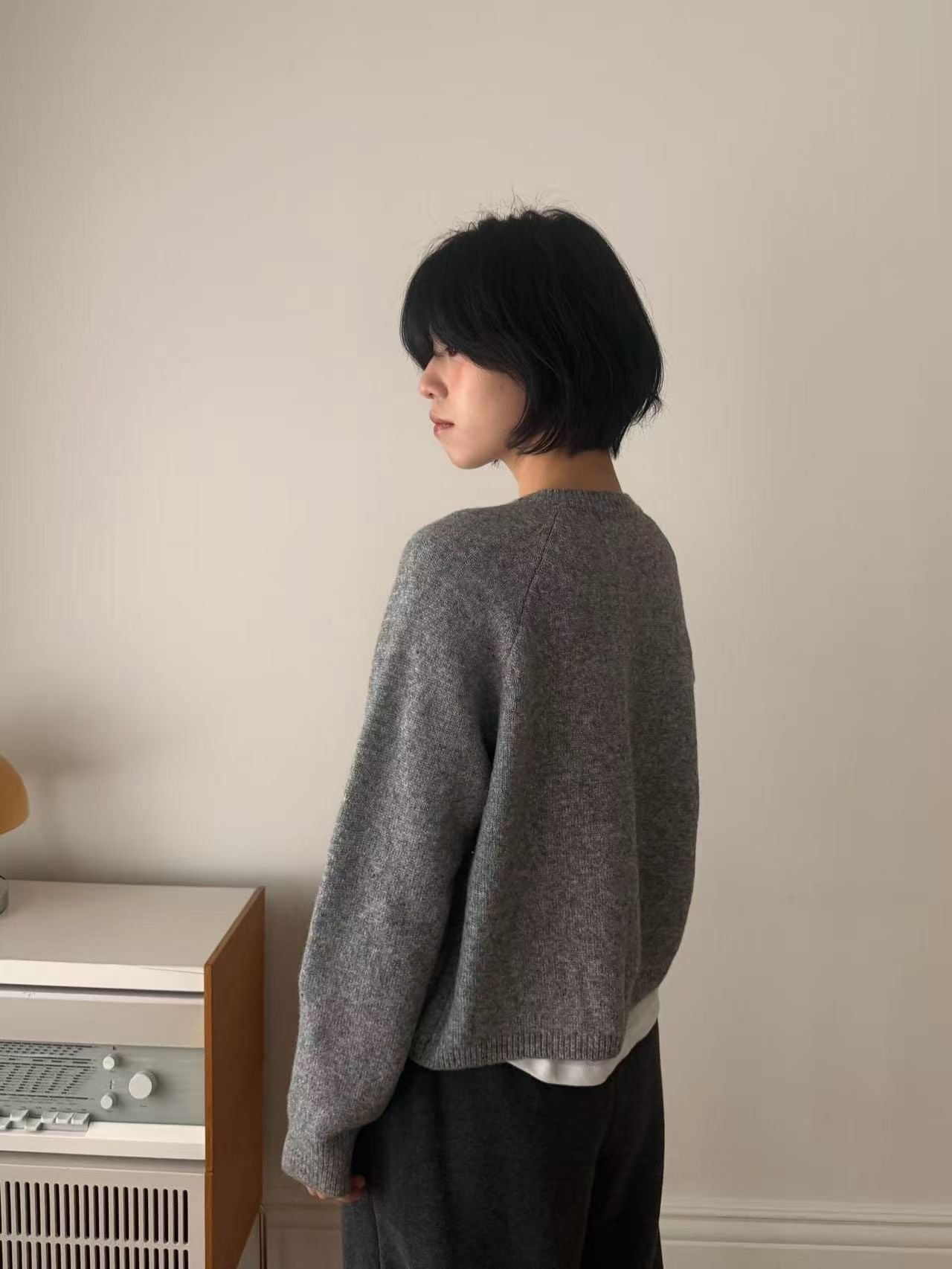 羊毛雙扣針織開衫 - KN602