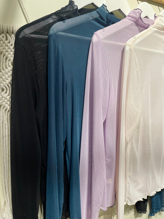 捲邊see through tee - TP582