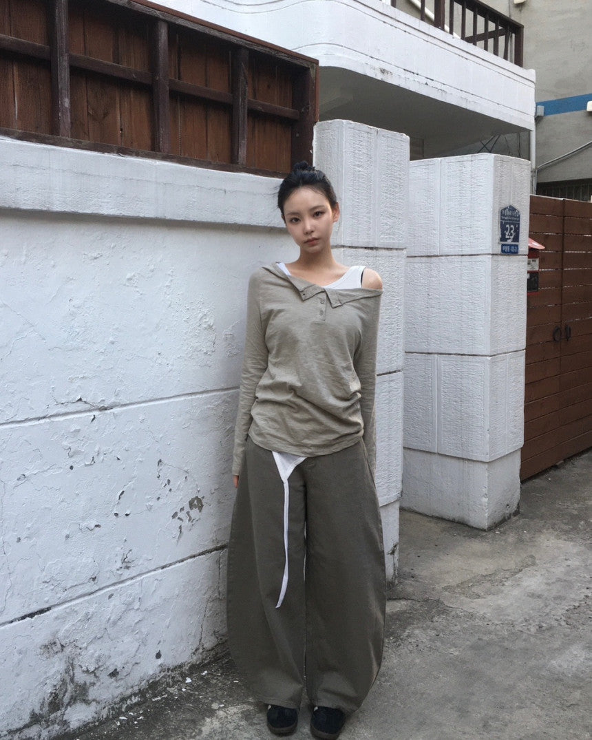 pre-order | 十字鉚釘口袋彎刀褲