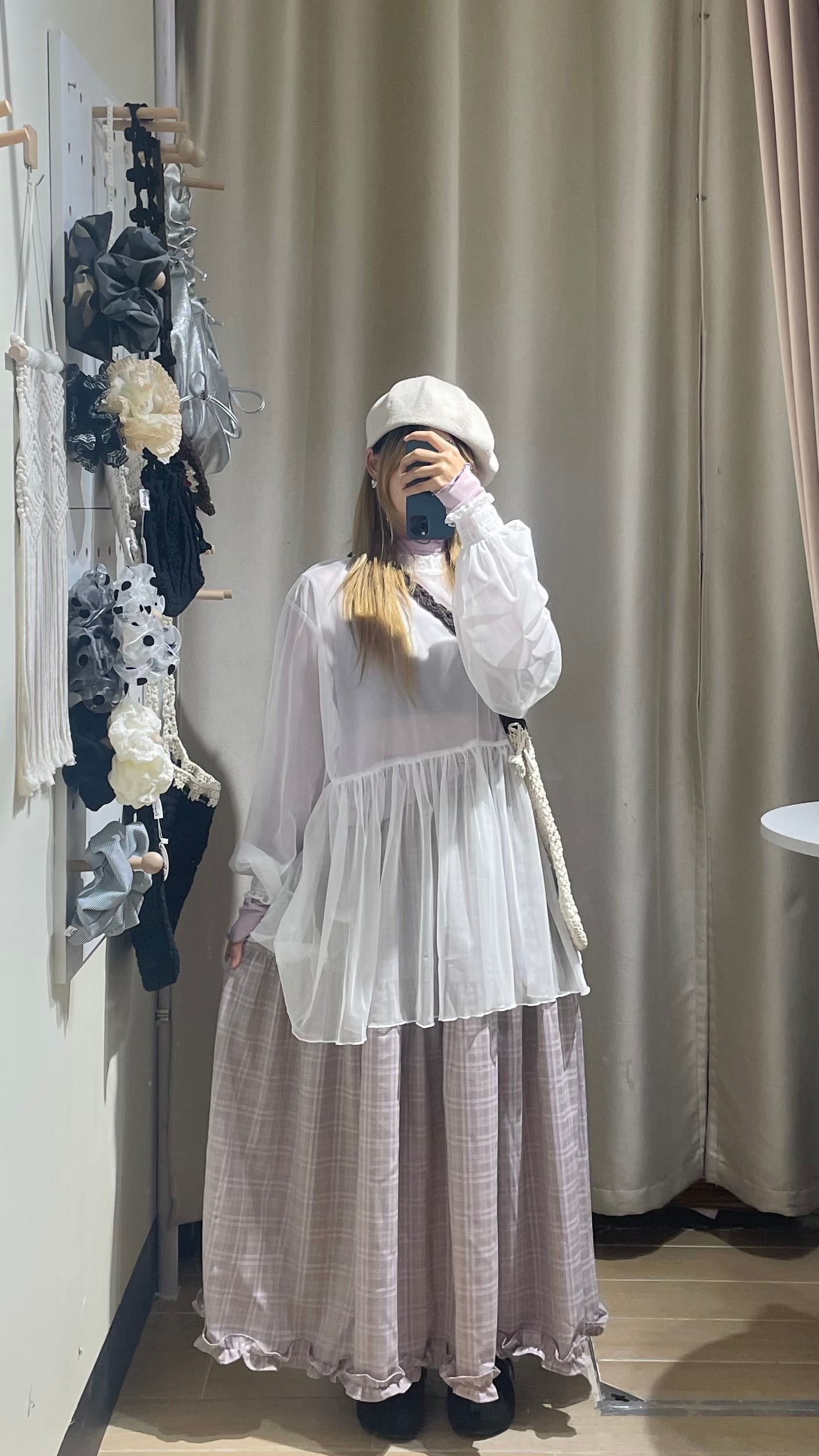 捲邊see through tee - TP582