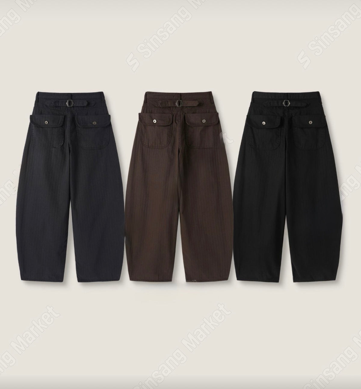人字紋腰扣彎刀褲｜pre-order