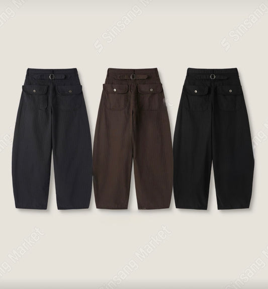 人字紋腰扣彎刀褲｜pre-order