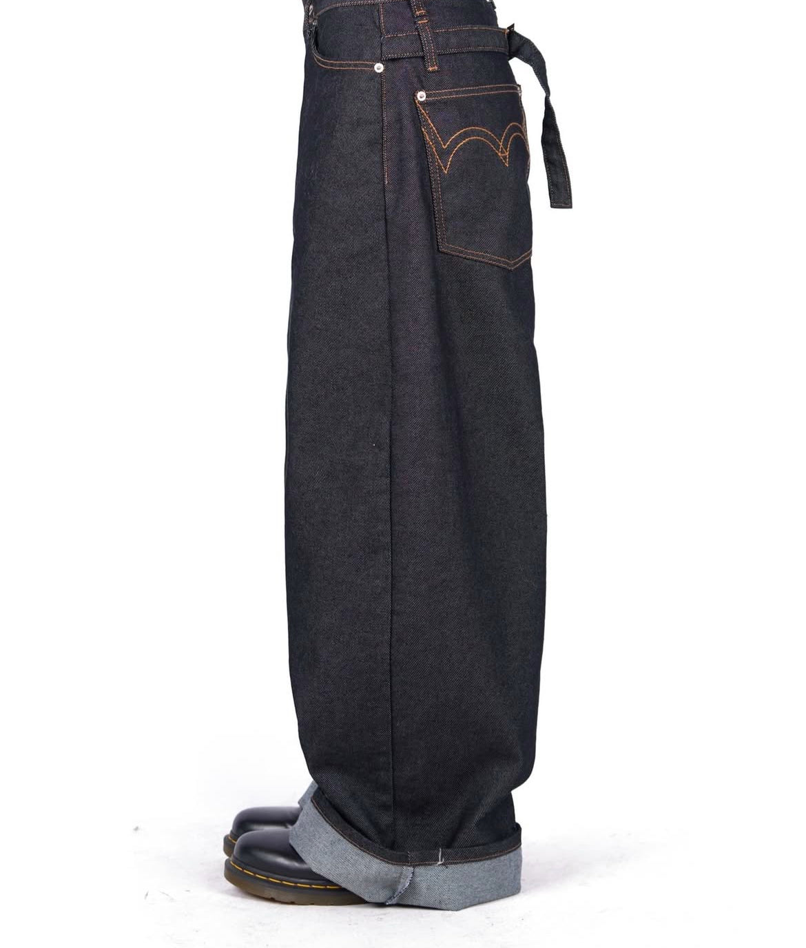 non-fade復古扣帶闊褲 - PT615