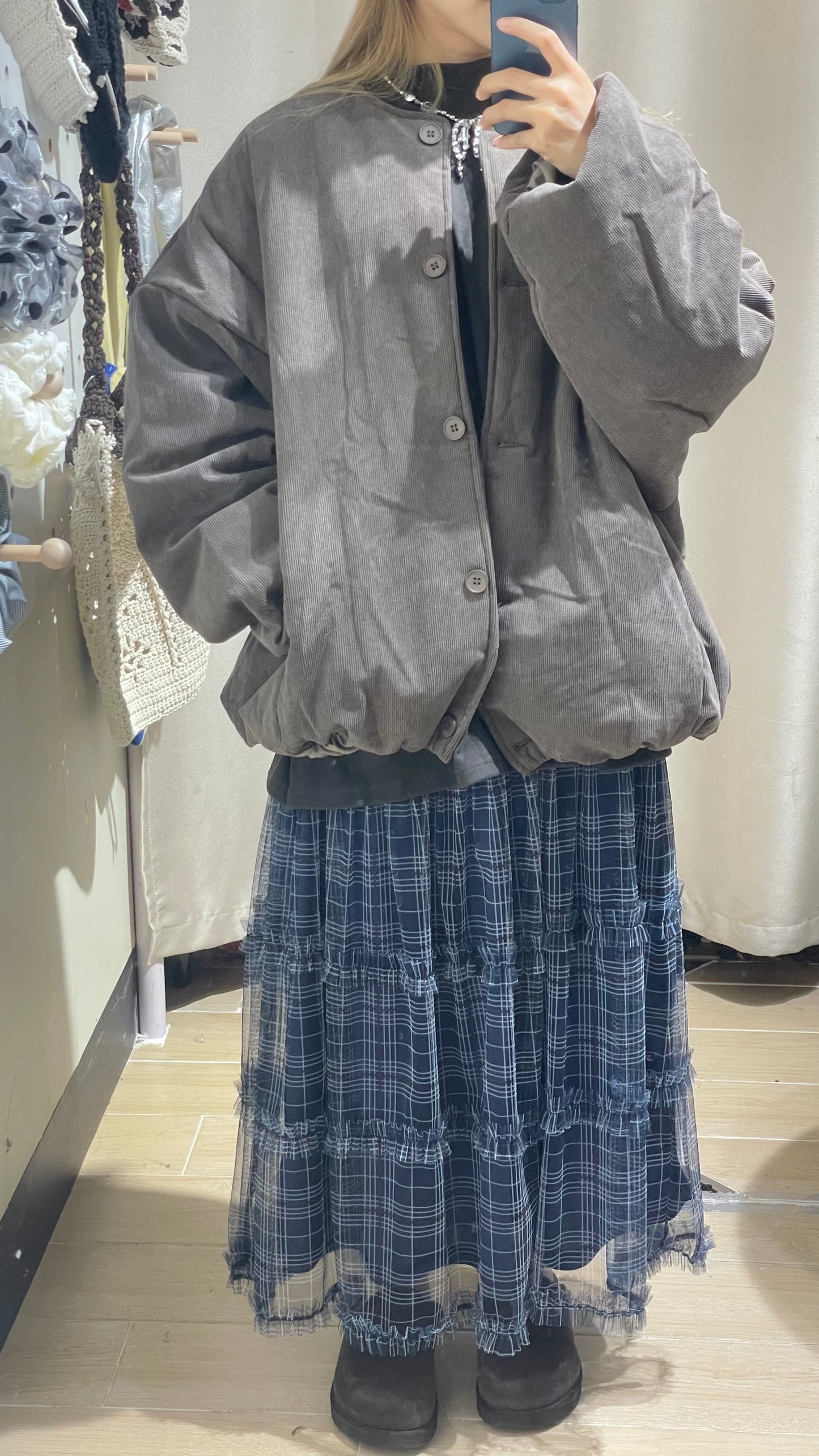 燈芯絨泡泡外套