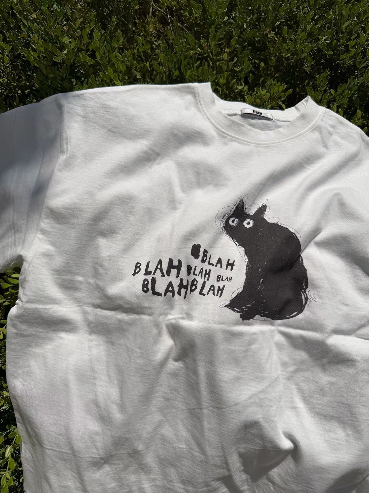 BLAH小貓oversize tee - TP648