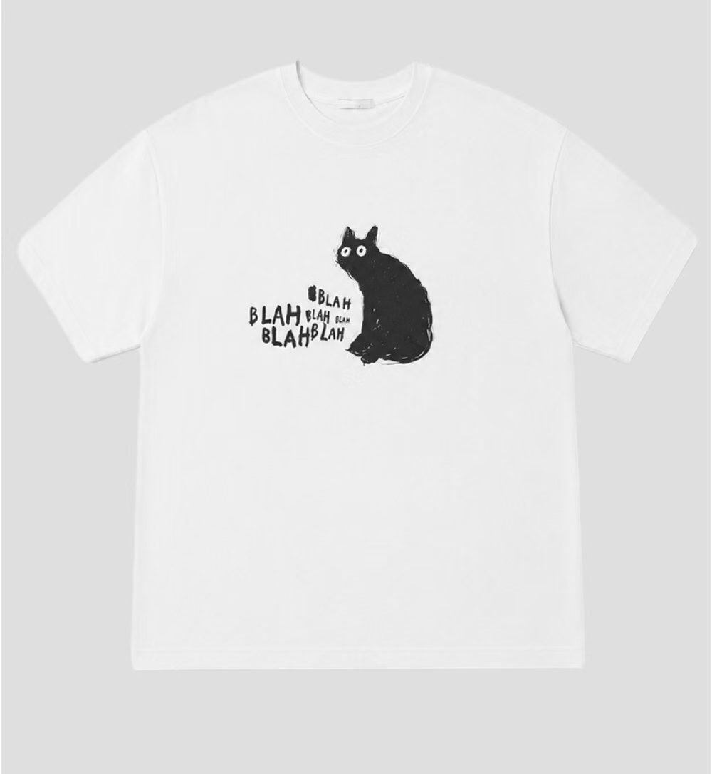 BLAH小貓oversize tee - TP648