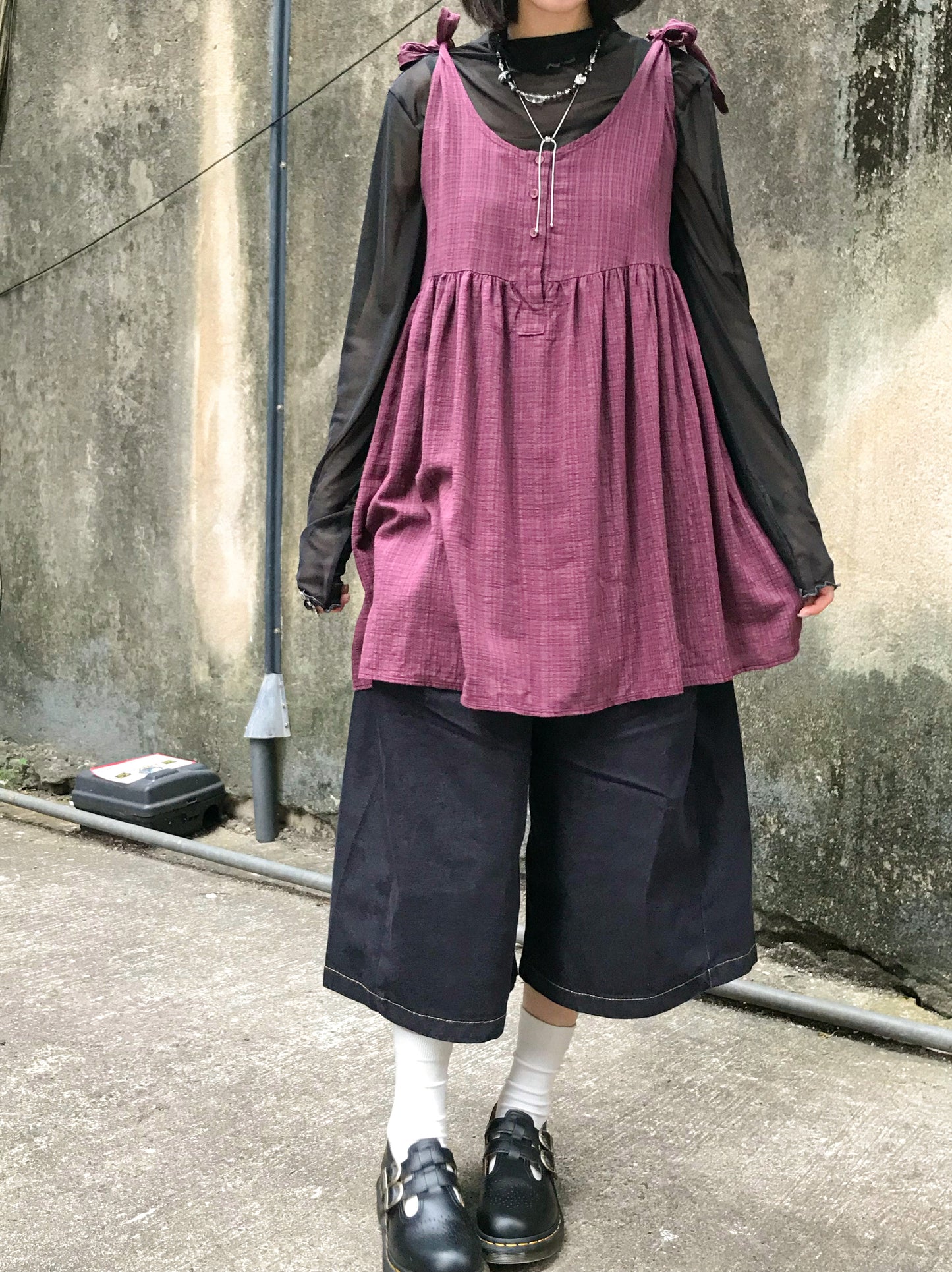 捲邊see through tee - TP582