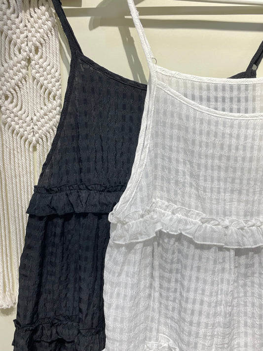 格仔see through ruffle ops - OA620