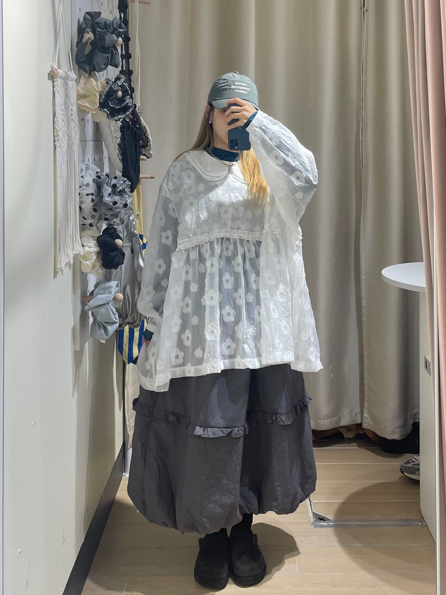 日系暗花娃娃領blouse - ST585