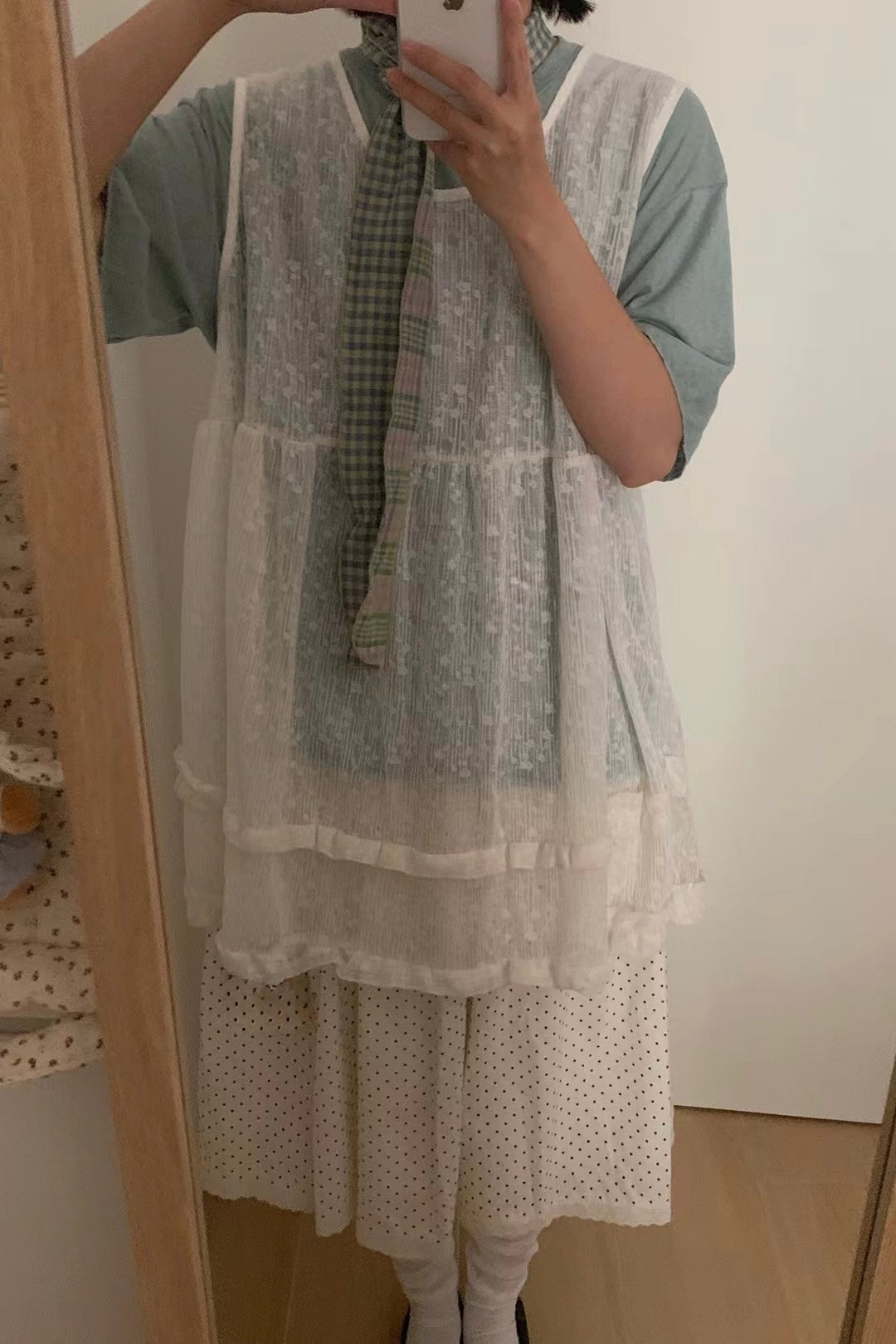 小碎花透膚ruffle ops
