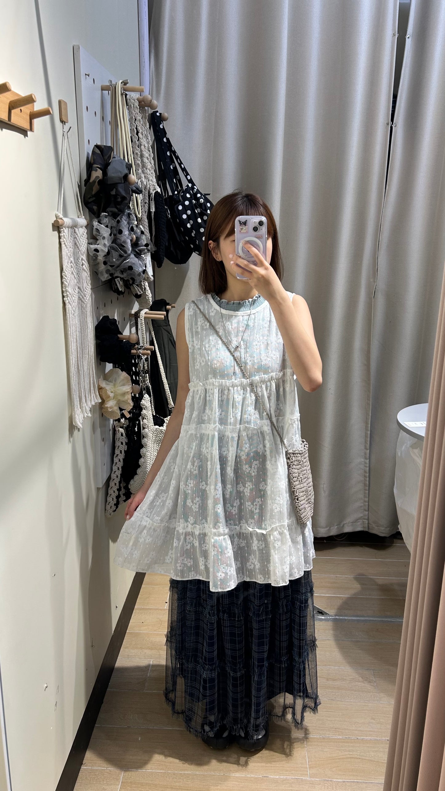 日系小花ruffle layer ops - OA621
