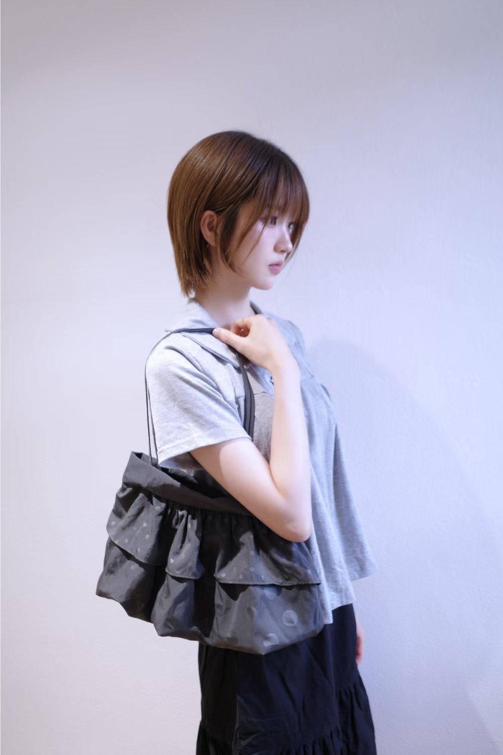 波點荷葉邊tote bag - BA662