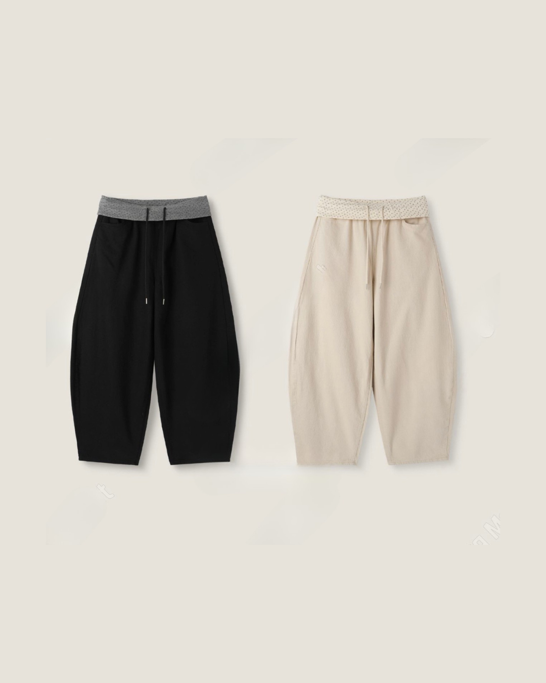小碎花拼接彎刀褲 | pre-order