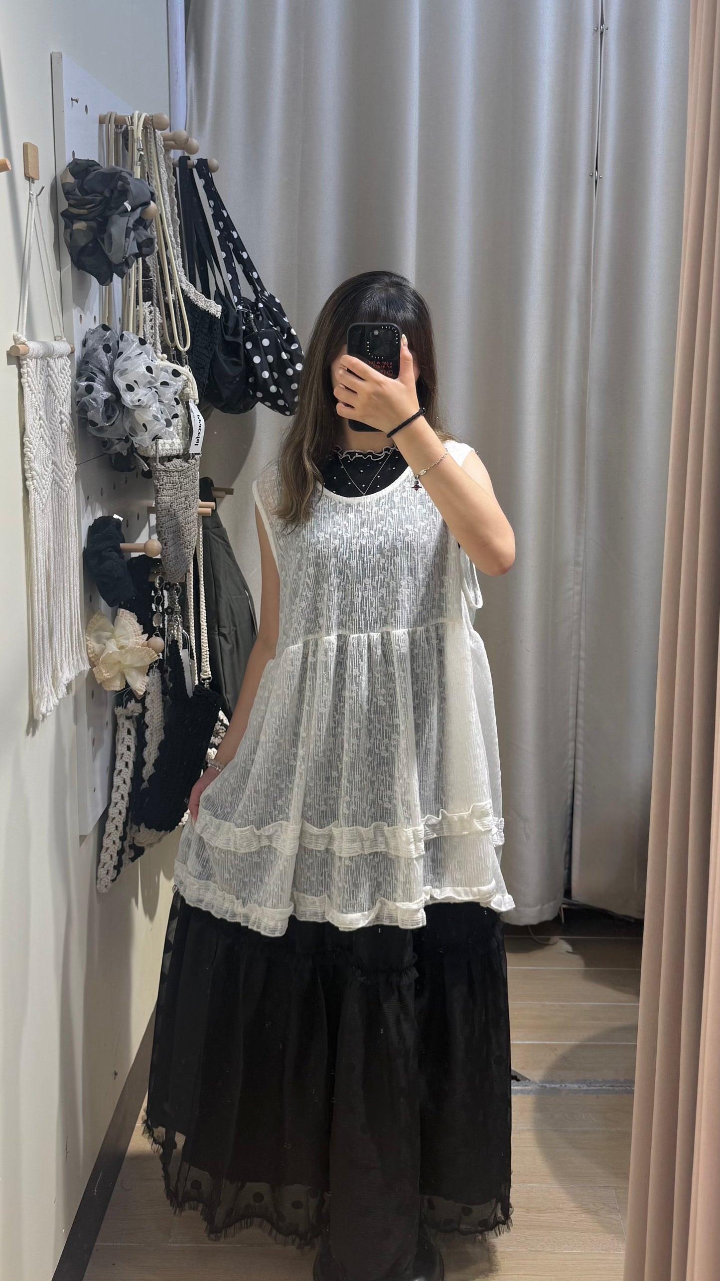 小碎花透膚ruffle ops