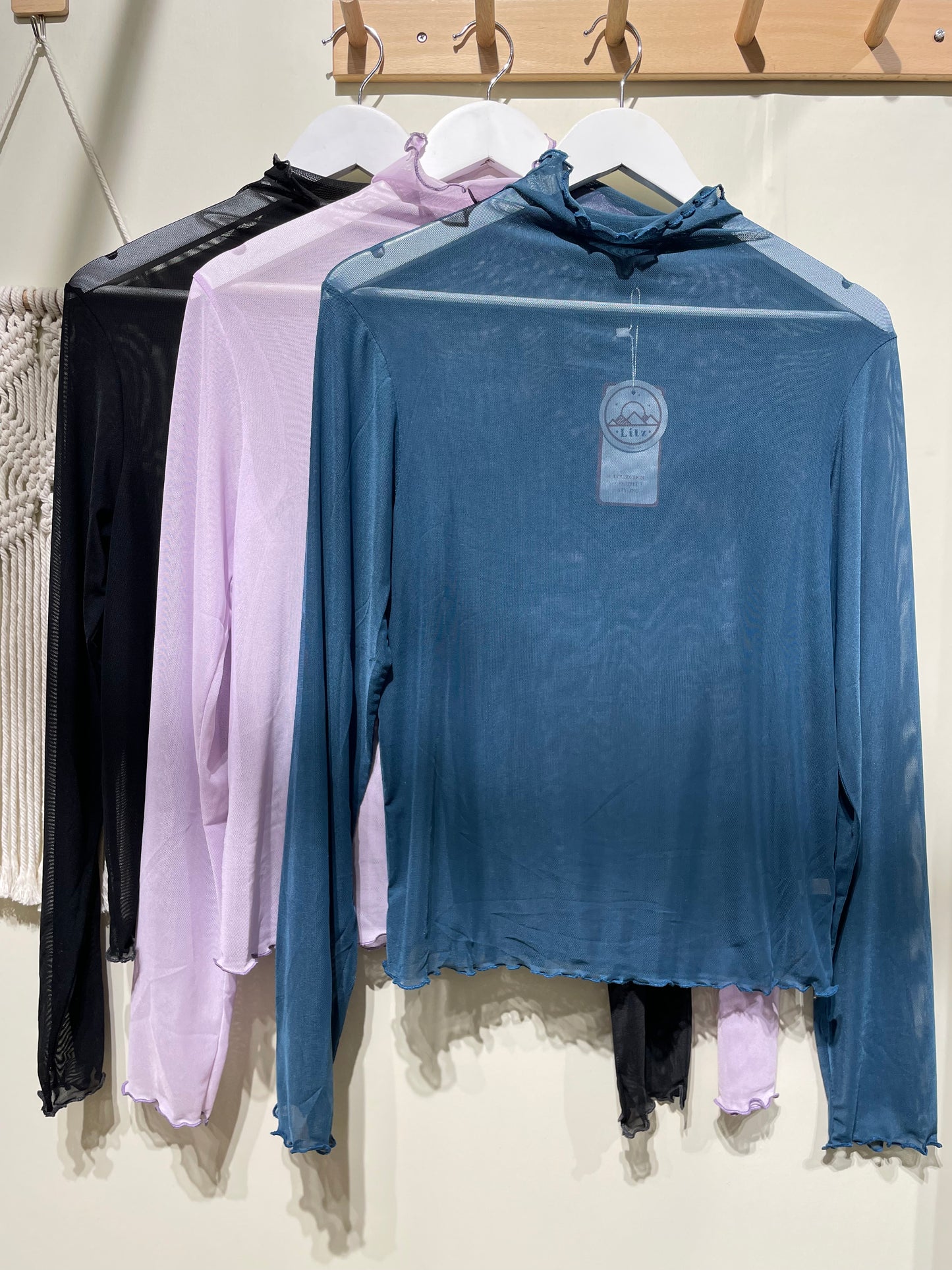 捲邊see through tee - TP582