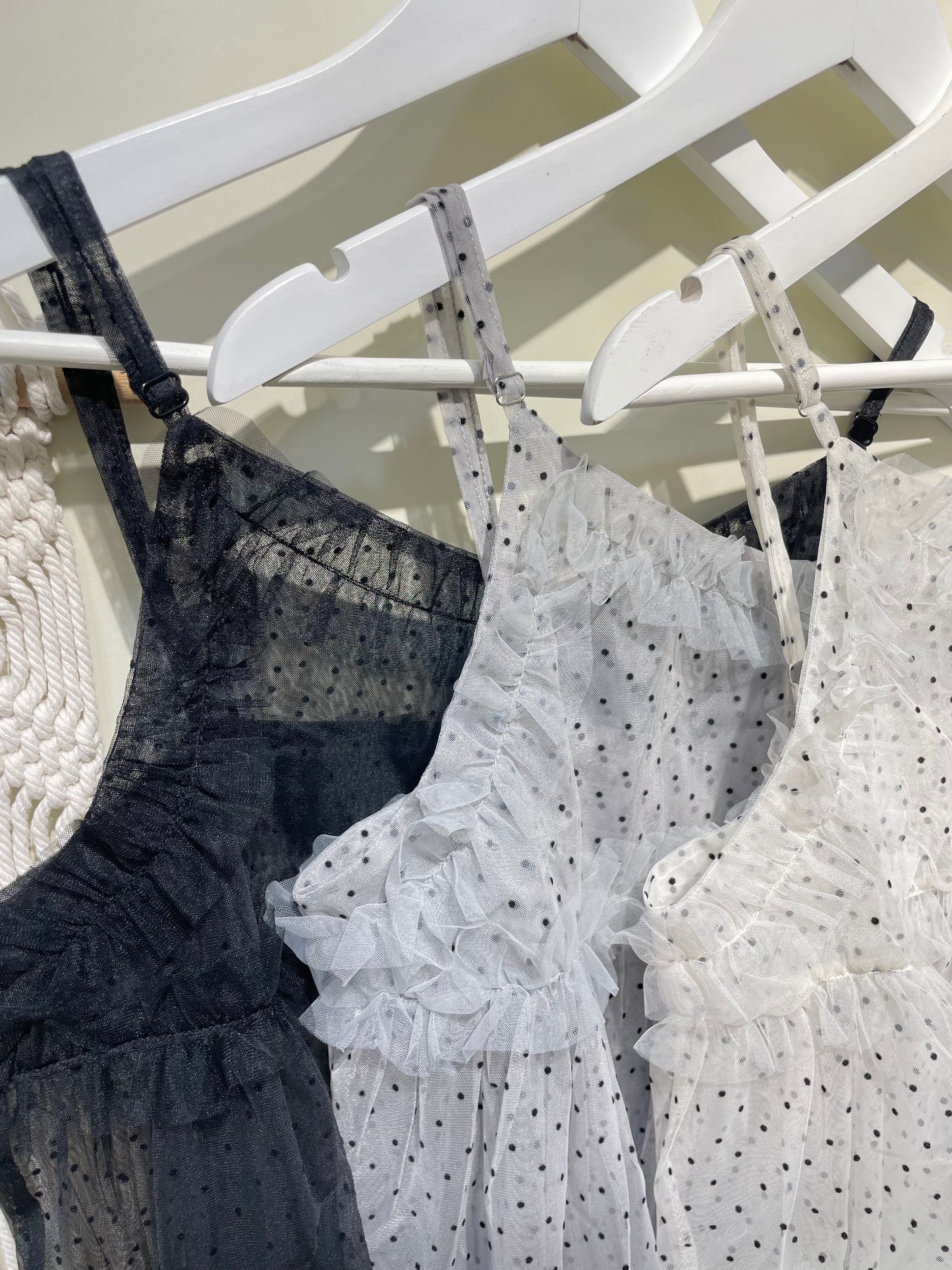波點ruffle see through 吊帶背心 - TP652