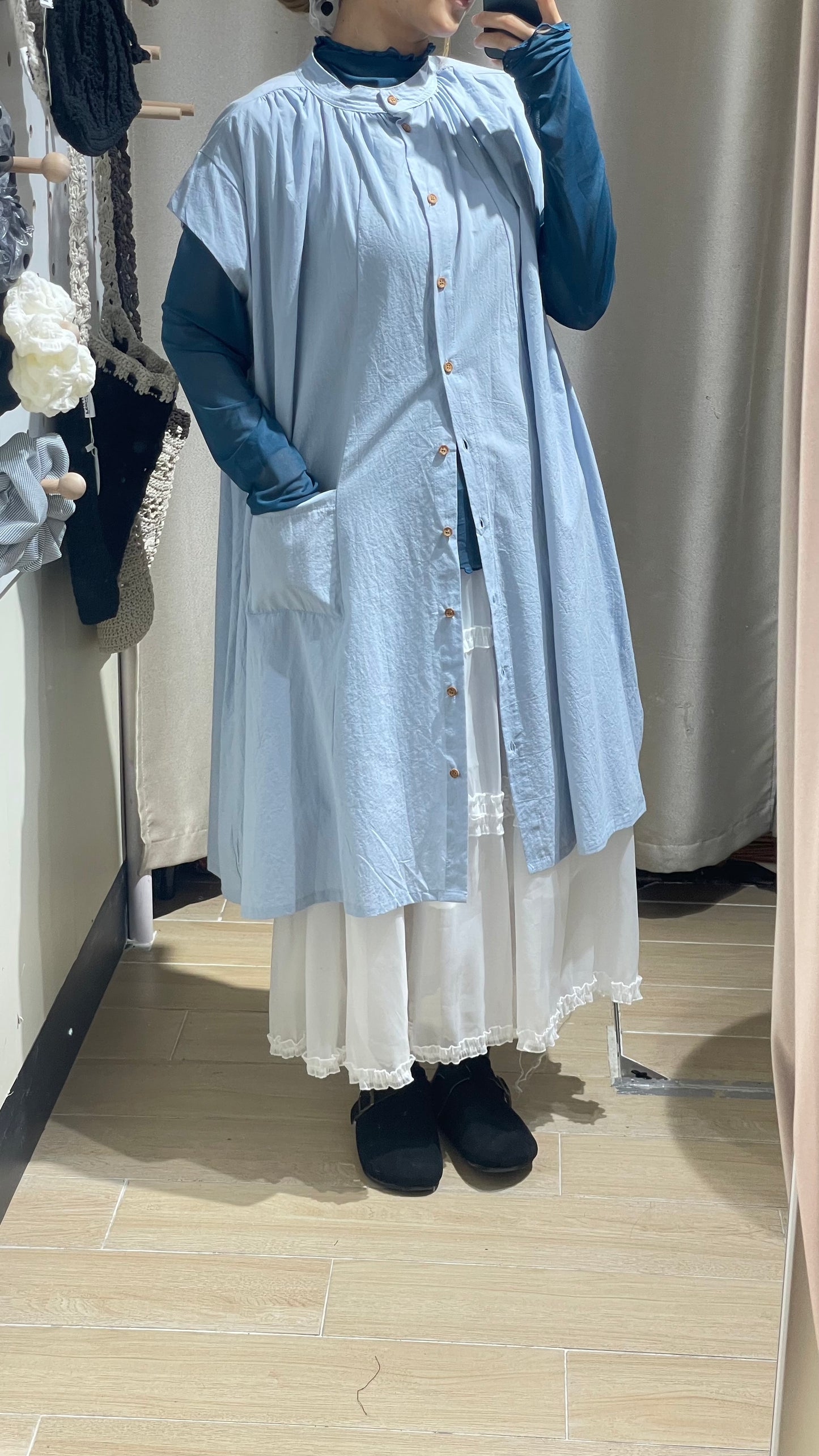 捲邊see through tee - TP582