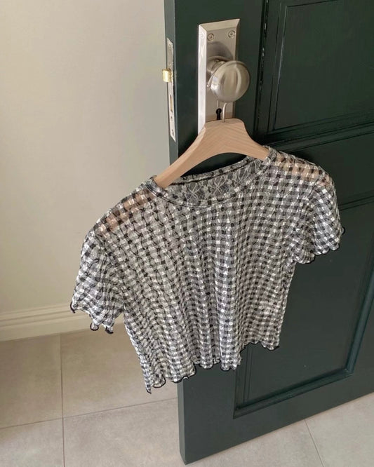 格仔see through tee - TP623