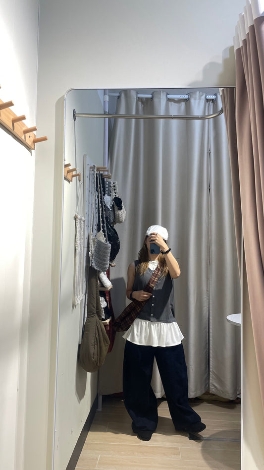 復古感背心開衫