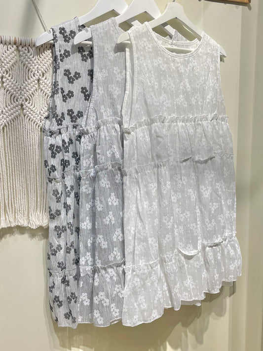 日系小花ruffle layer ops - OA621