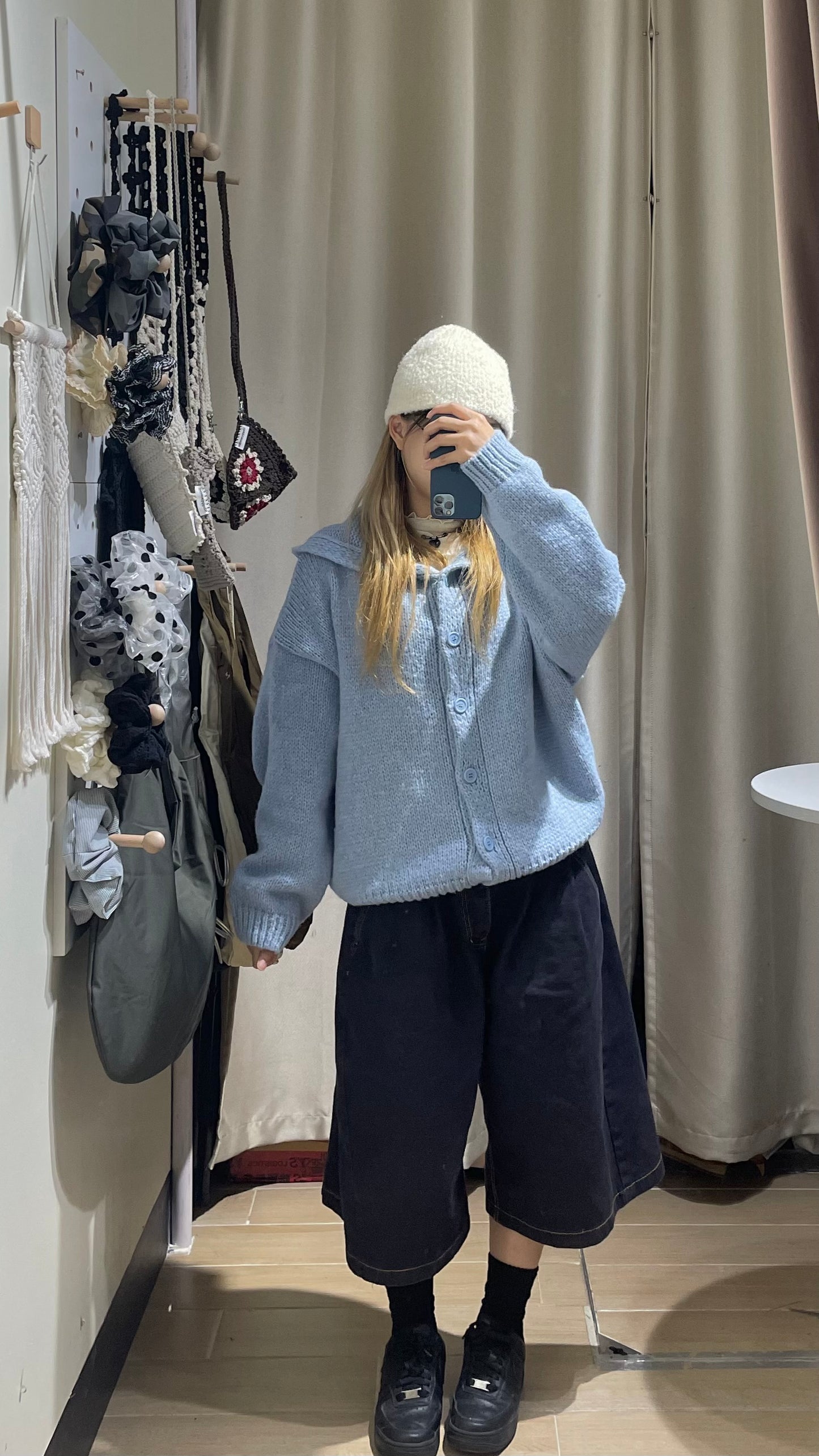 粗線針織連帽開衫 - KN593