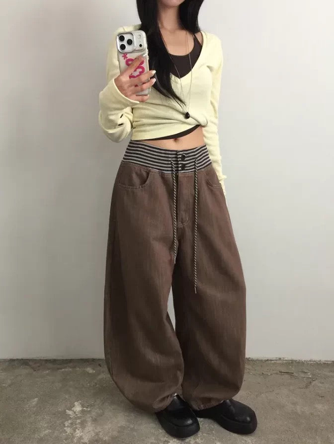 Non-fade拼接彎刀褲｜pre-order