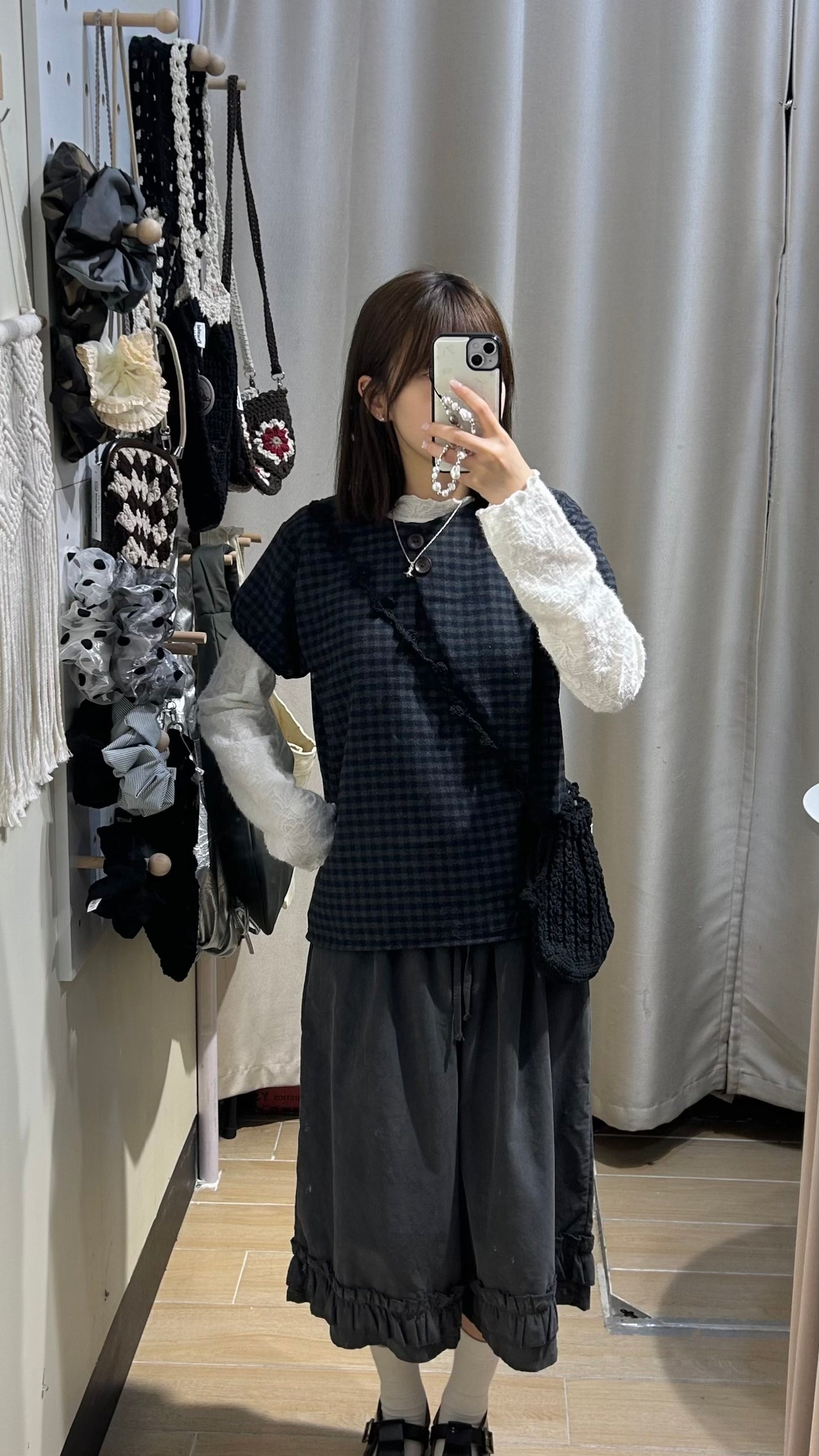 復古薄絨泡泡袖TOP - TP598