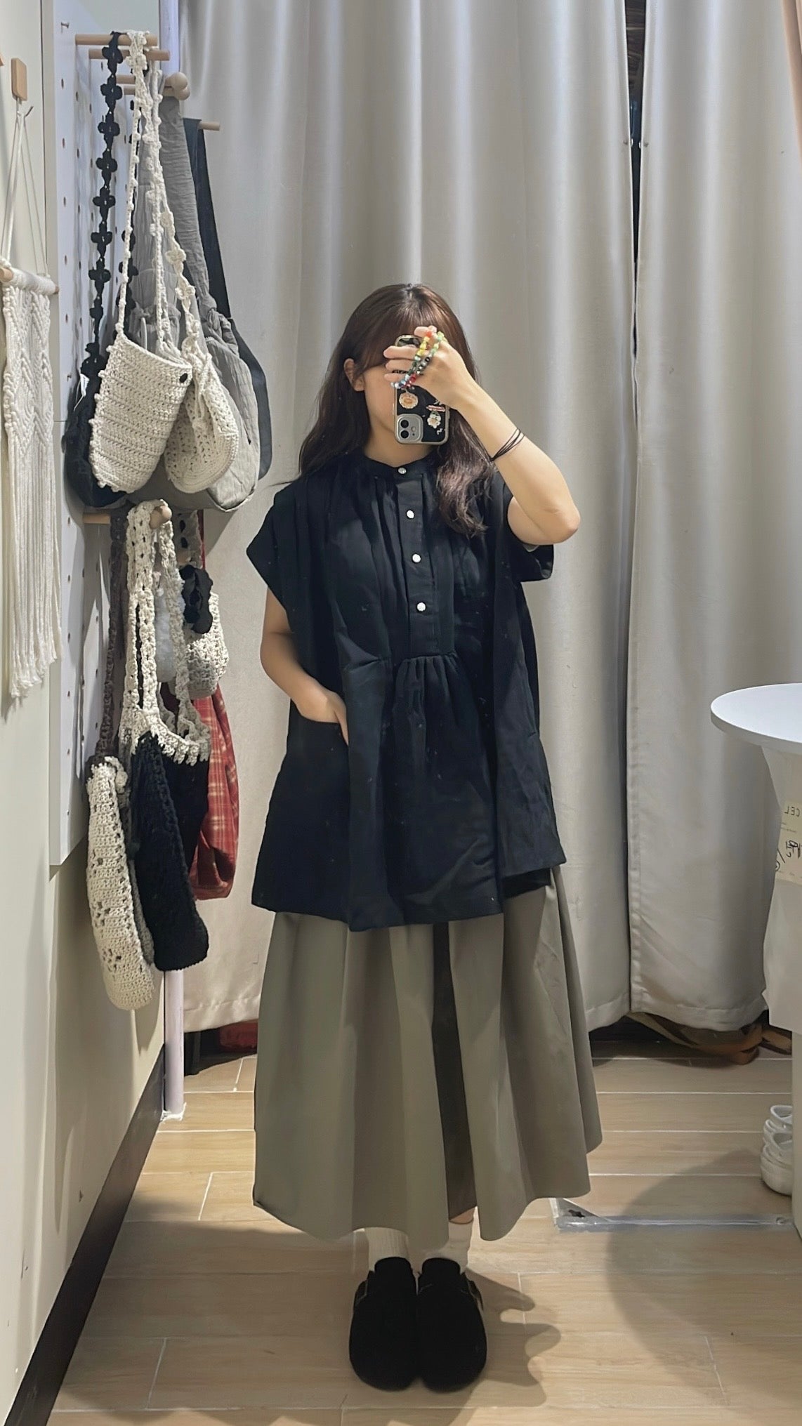 棉麻雞翼袖blouse - ST558