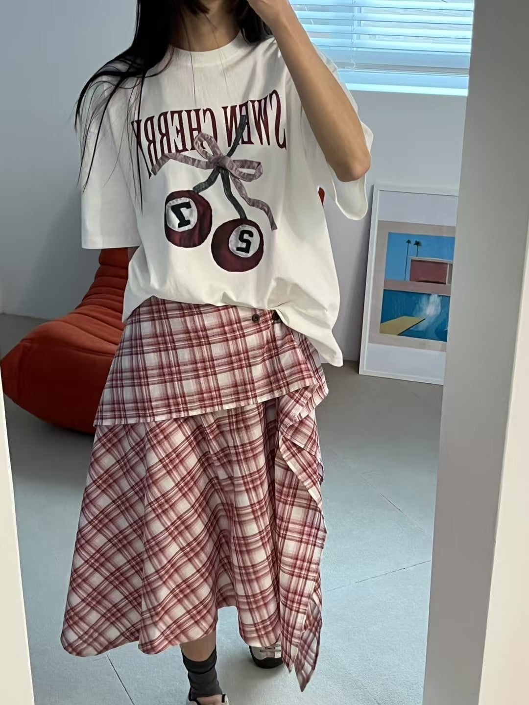 車厘子pattern print tee - TP561