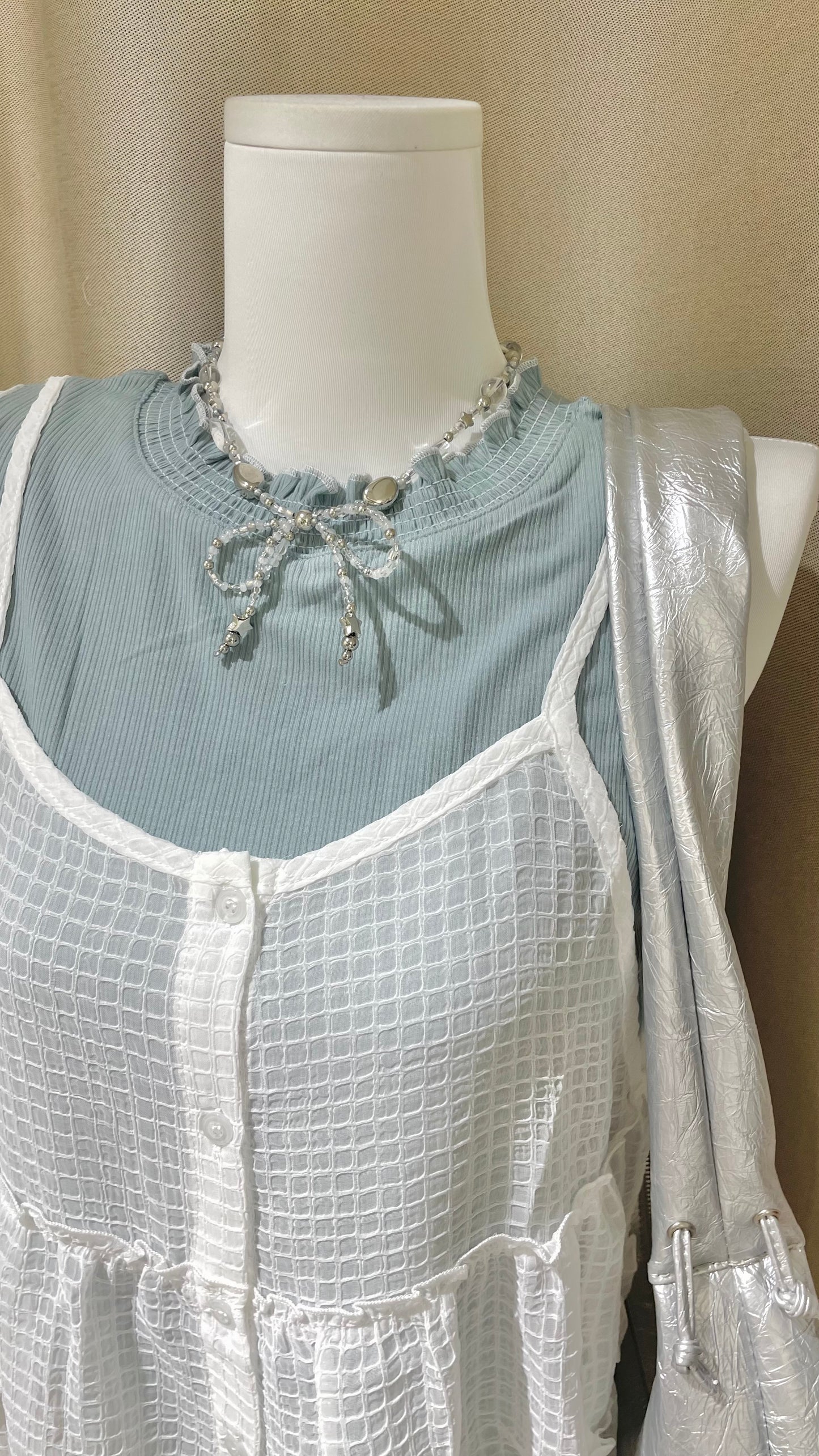 格紋see through 背心 - TP579