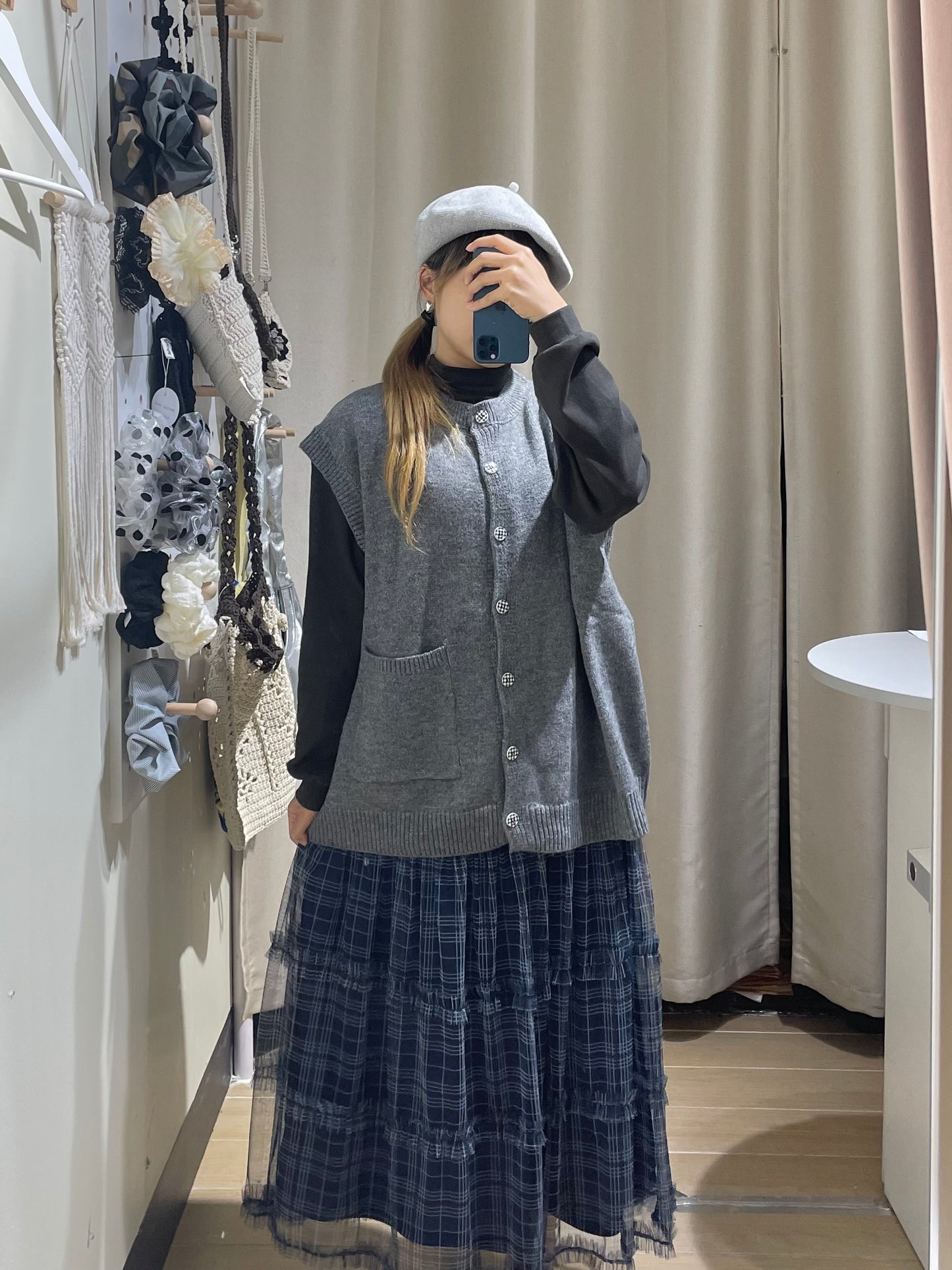 薄絨企領打底top