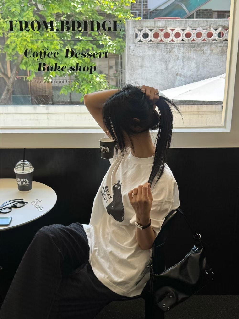BLAH小貓oversize tee - TP648