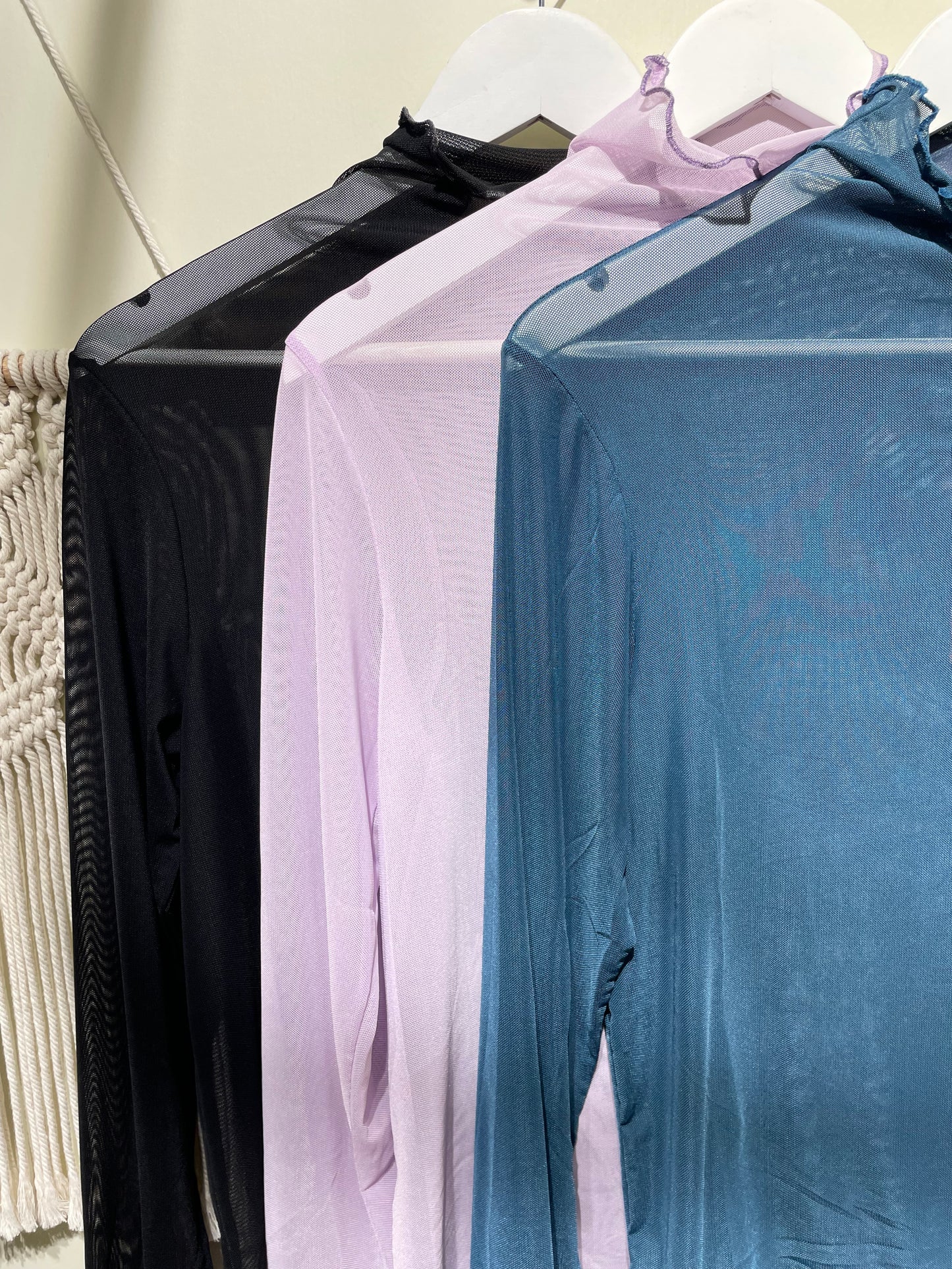 捲邊see through tee - TP582